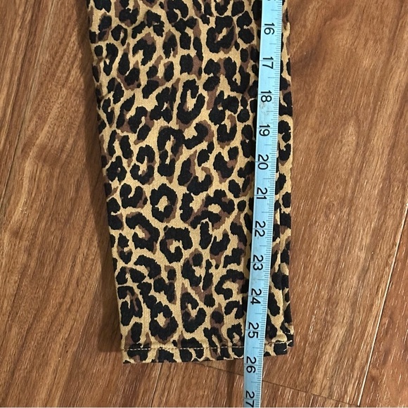 J. Crew Factory Leopard Animal Print 9” High-Rise Skinny Button Fly Jeans Sz 24 - Picture 8 of 12